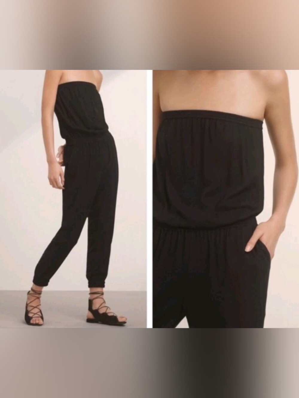 Aritzia Talula Black Sleeveless Jumpsuit Athleisure 100% rayon -XXS